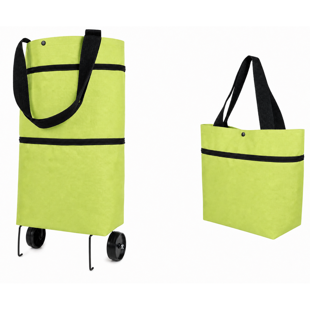 2 in 1 Foldable Shopping Trolley Bag with Wheels