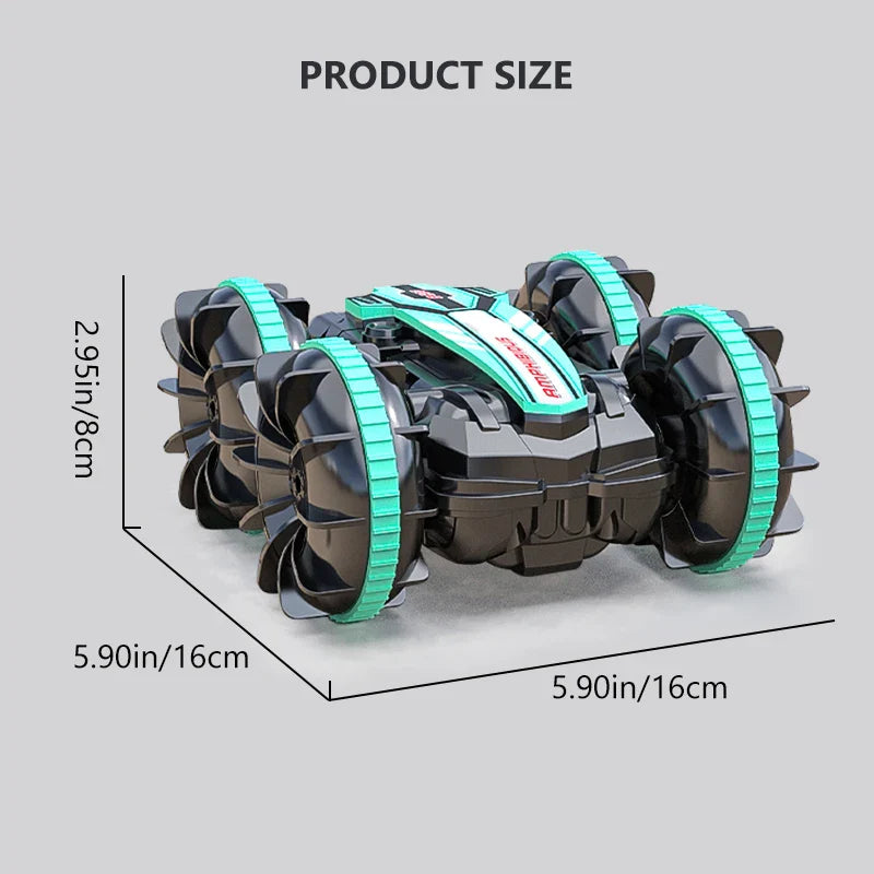 Remote Control Car 2.4G Rc Boat Waterproof Controlled Amphibious Stunt Car 4WD All Terrain Beach Pool Toys for Boys Girls Gift