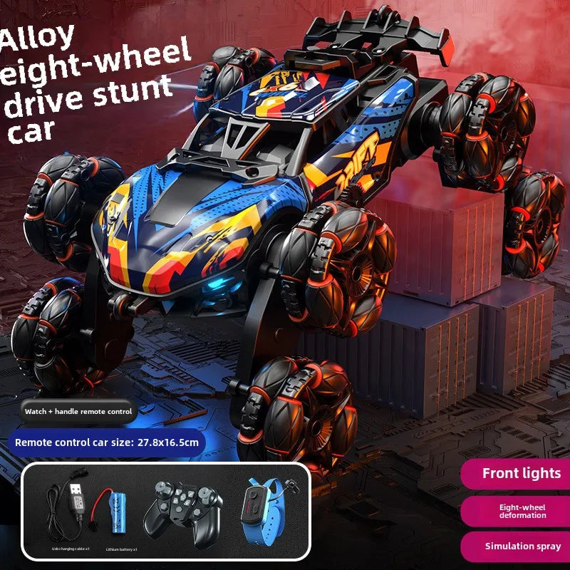 6/8 Wheels High Speed Remote Controlled Cars Toy Spray Twisting Stunt Drift Car with LED Lights RC Cars Toys for Adults Children