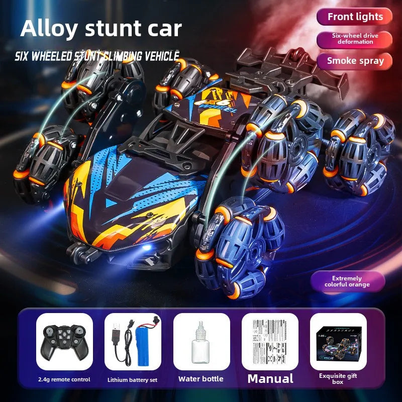 6/8 Wheels High Speed Remote Controlled Cars Toy Spray Twisting Stunt Drift Car with LED Lights RC Cars Toys for Adults Children