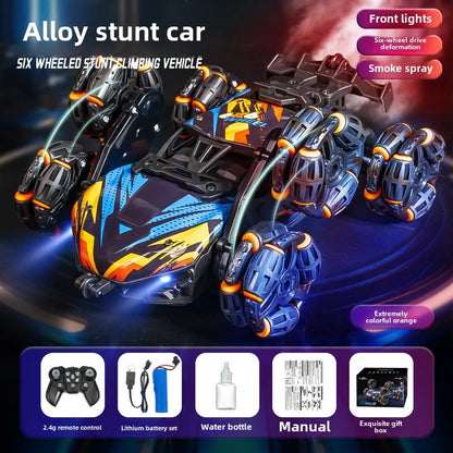 6/8 Wheels High Speed Remote Controlled Cars Toy Spray Twisting Stunt Drift Car with LED Lights RC Cars Toys for Adults Children