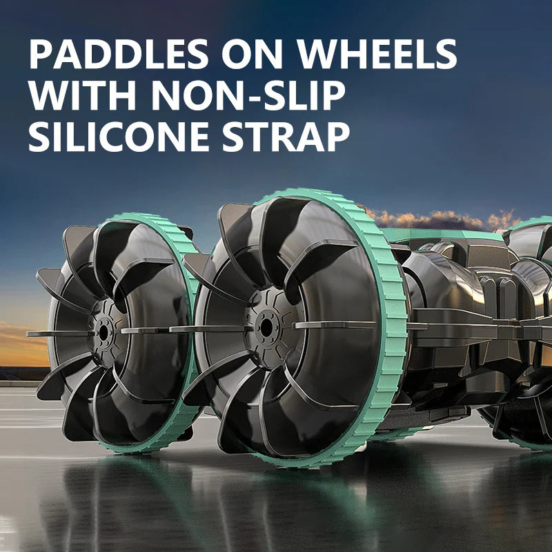 Remote Control Car 2.4G Rc Boat Waterproof Controlled Amphibious Stunt Car 4WD All Terrain Beach Pool Toys for Boys Girls Gift