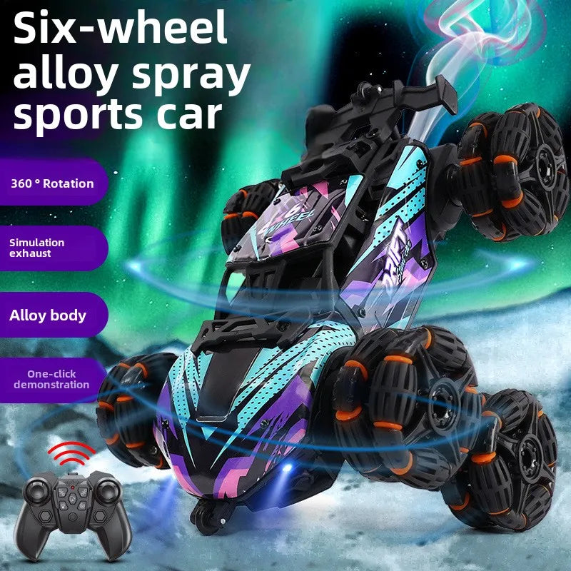 6/8 Wheels High Speed Remote Controlled Cars Toy Spray Twisting Stunt Drift Car with LED Lights RC Cars Toys for Adults Children