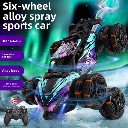 6/8 Wheels High Speed Remote Controlled Cars Toy Spray Twisting Stunt Drift Car with LED Lights RC Cars Toys for Adults Children
