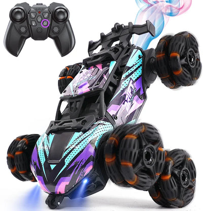 6/8 Wheels High Speed Remote Controlled Cars Toy Spray Twisting Stunt Drift Car with LED Lights RC Cars Toys for Adults Children